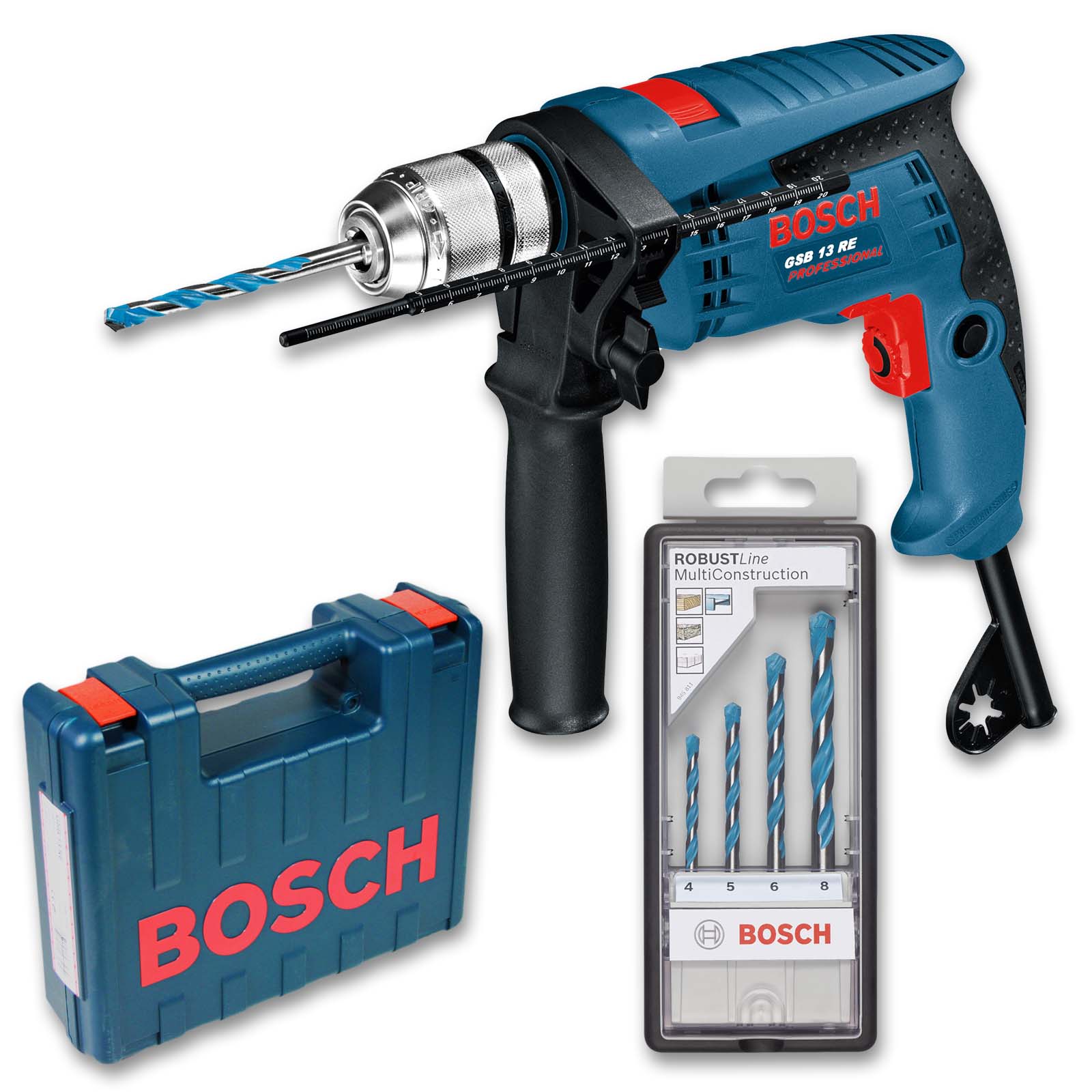 Bosch GSB 13 RE Schlag Bohrmaschine inkl. Bohrerset 0601217103 | 815303 - Bild 1 von 1